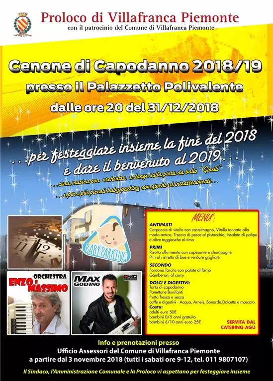 Locandina Cenone Capodanno 2018/2019