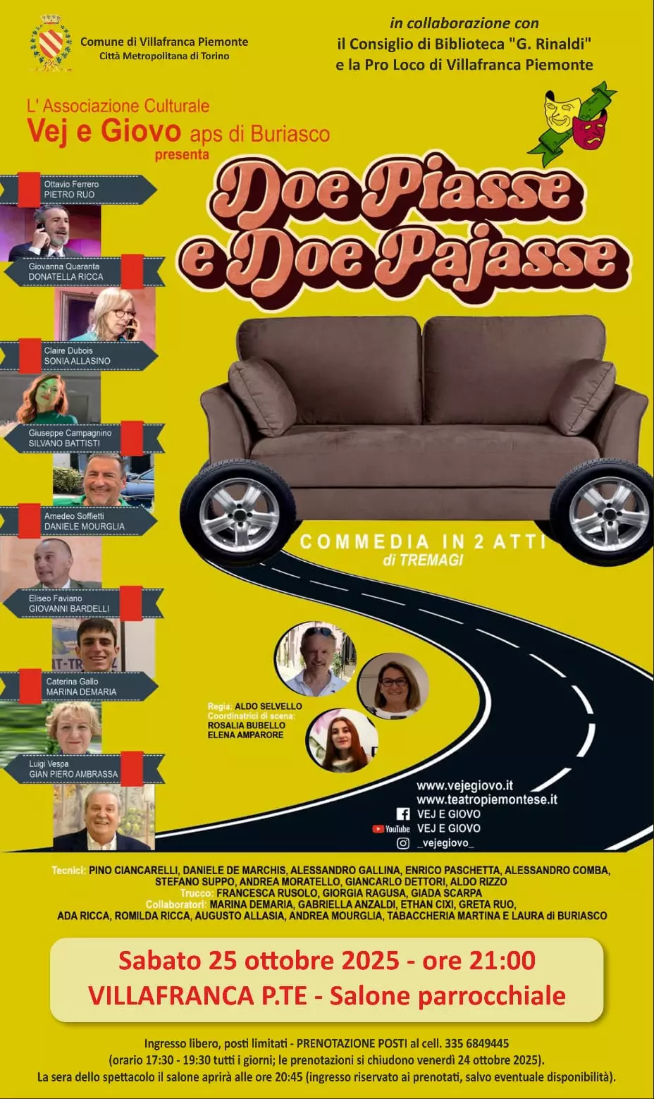 Locandina teatro piemontese Vej e Giovo aps