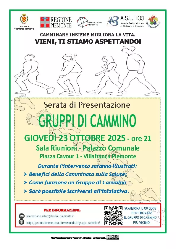 Locandina serata Gruppi di cammino