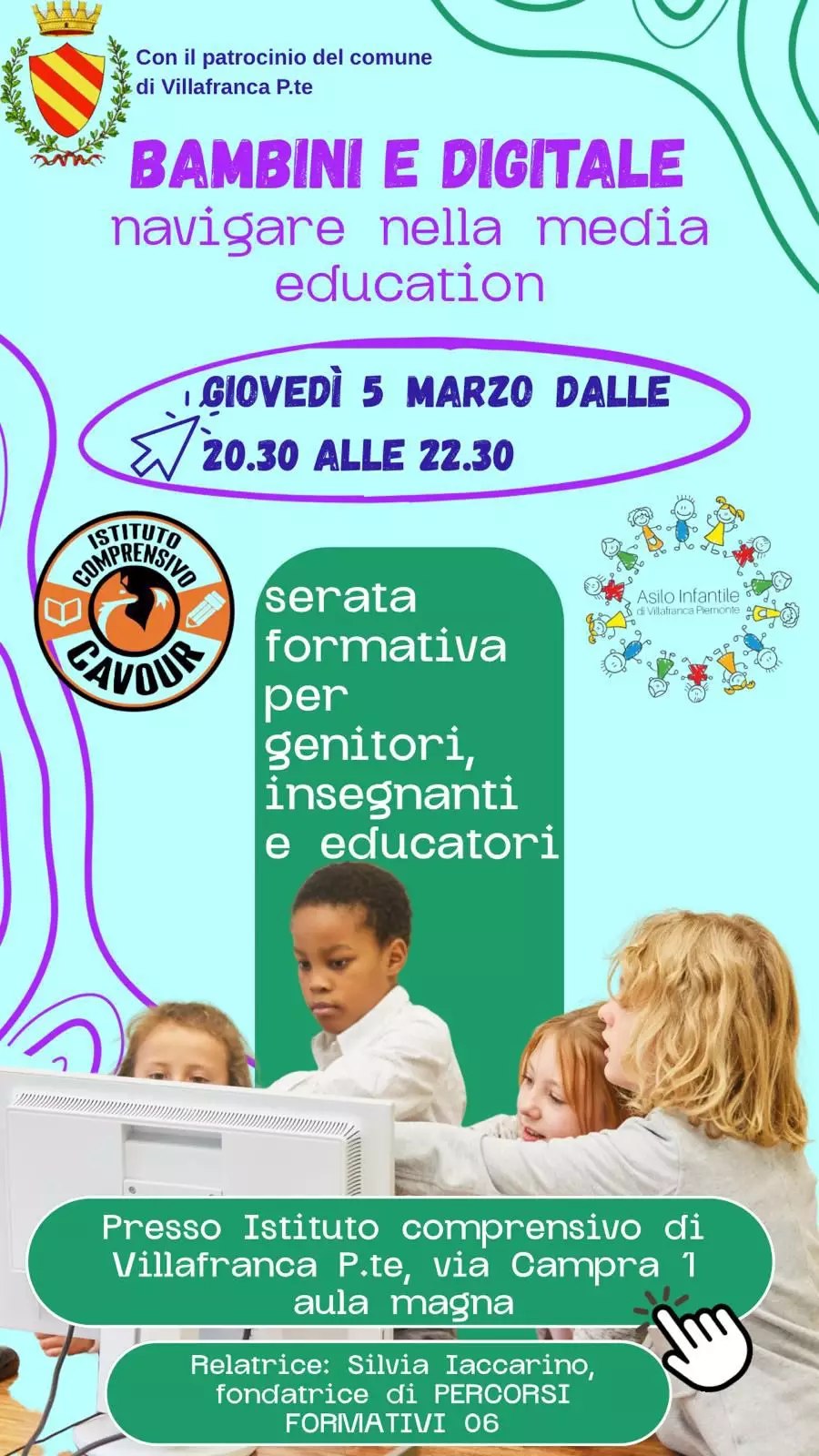 Locandina evento Bambini e digitale